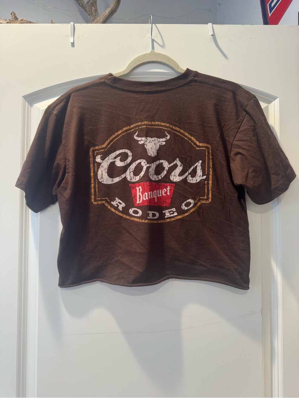 Coors Banquet Rodeo Brown Crop Top